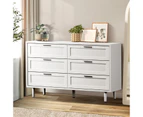 Oikiture 6 Chest of Drawers Dresser Chest Storage Cabinet Tallboy White