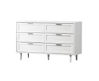 Oikiture 6 Chest of Drawers Dresser Chest Storage Cabinet Tallboy White