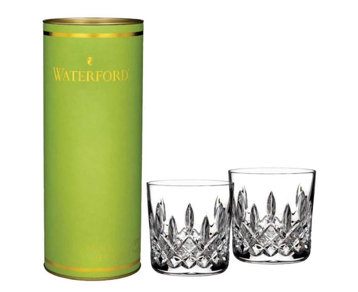 Waterford Crystal Giftology Lismore Double Old Fashioned Tumbler Pair