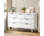 Oikiture 7 Chest of Drawers Dresser Chest Storage Cabinet Tallboy White