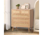 Oikiture 5 Chest of Drawers Dresser Chest Storage Cabinet Tallboy Rattan