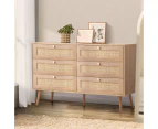 Oikiture 6 Chest of Drawers Dresser Chest Storage Cabinet Tallboy Rattan