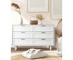 Oikiture 6 Chest of Drawers Dresser Chest Storage Cabinet Tallboy White