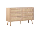 Oikiture 6 Chest of Drawers Dresser Chest Storage Cabinet Tallboy Rattan