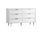 Oikiture 6 Chest of Drawers Dresser Chest Storage Cabinet Tallboy White