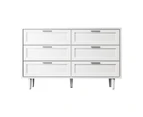 Oikiture 6 Chest of Drawers Dresser Chest Storage Cabinet Tallboy White