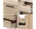 Oikiture 7 Chest of Drawers Dresser Chest Storage Cabinet Tallboy Natural