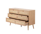 Oikiture 6 Chest of Drawers Dresser Chest Storage Cabinet Tallboy Rattan