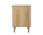 Oikiture Bedside Table Nightstand 2 Drawers Side End Table Storage Natural