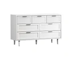 Oikiture 7 Chest of Drawers Dresser Chest Storage Cabinet Tallboy White