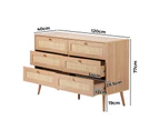 Oikiture 6 Chest of Drawers Dresser Chest Storage Cabinet Tallboy Rattan