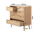 Oikiture 5 Chest of Drawers Dresser Chest Storage Cabinet Tallboy Rattan