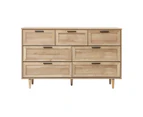 Oikiture 7 Chest of Drawers Dresser Chest Storage Cabinet Tallboy Natural