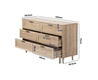 Oikiture 6 Chest of Drawers Dresser Chest Storage Cabinet Tallboy Natural