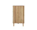 Oikiture 7 Chest of Drawers Dresser Chest Storage Cabinet Tallboy Natural