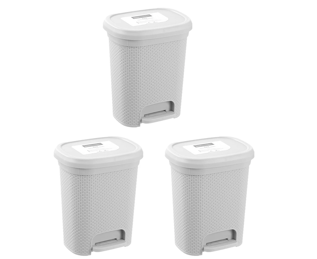 3x Boxsweden Aero 6.5L Bathroom Pedal Bin Trash/Rubbish Waste Storage Assorted