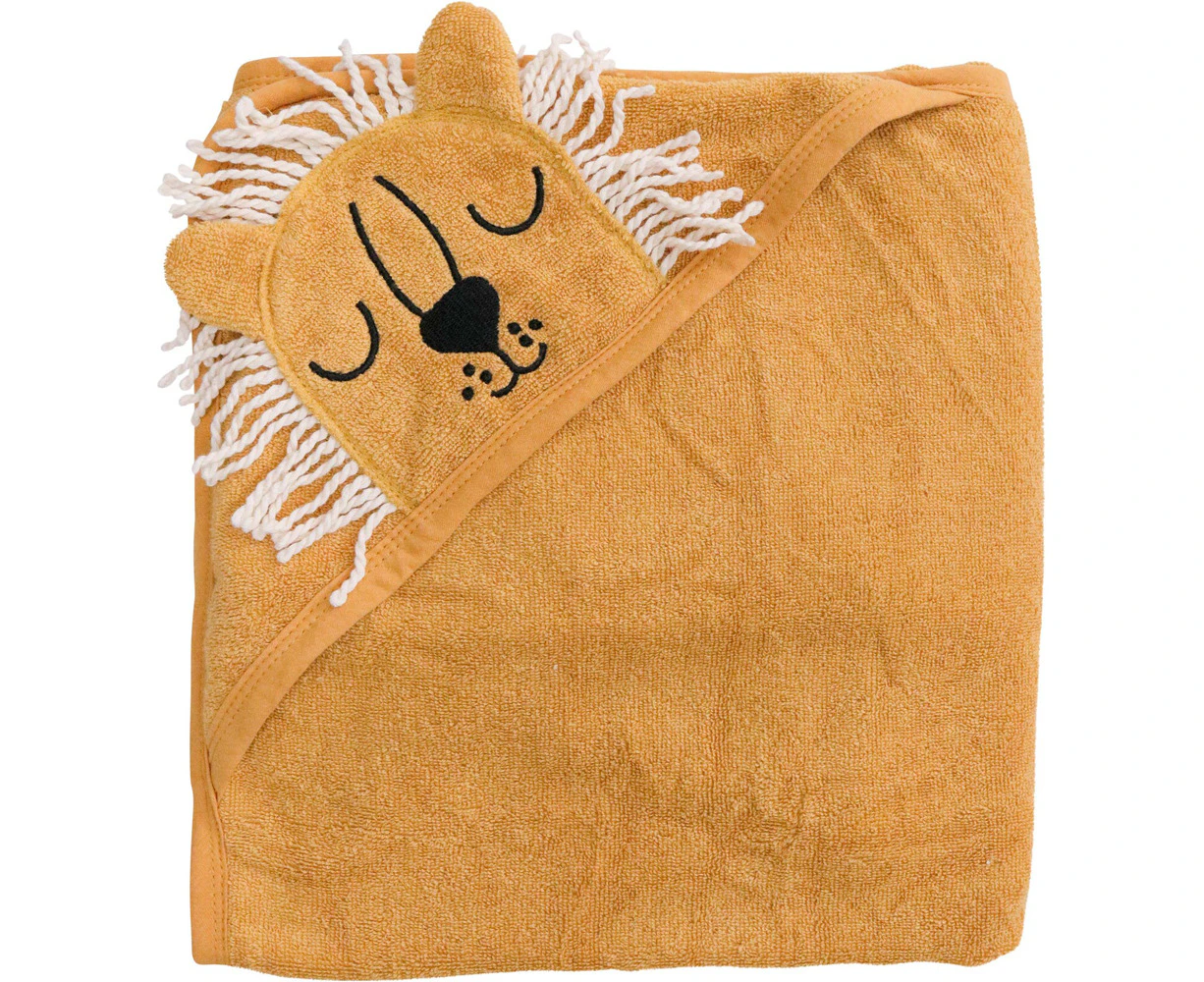 LVD Cotton/Polyester Baby/Toddler Soft Hooded Lion Bath Towel 90cm Brown