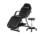 Zenses Massage Table Adjustable Salon Bed Chair 3-Fold Black