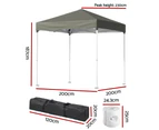 Instahut Gazebo 2x2m Outdoor Patio Garden Marquee Shade w/ Base Pods Grey