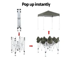 Instahut Gazebo 2x2m Outdoor Patio Garden Marquee Shade w/ Base Pods Grey