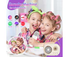 Mini Karaoke Machine for Kids,Portable Bluetooth Speaker with 2 Wireless Microphone,Toys for Girls Boys Gifts,Retro Speaker Set Stereo Sound