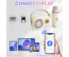 Mini Karaoke Machine for Kids,Portable Bluetooth Speaker with 2 Wireless Microphone,Toys for Girls Boys Gifts,Retro Speaker Set Stereo Sound