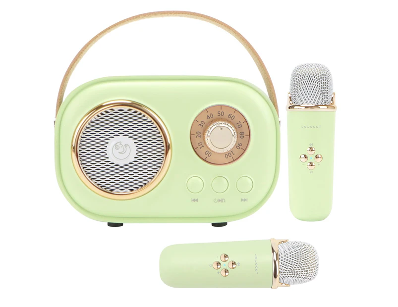 Mini Karaoke Machine for Kids,Portable Bluetooth Speaker with 2 Wireless Microphone,Toys for Girls Boys Gifts,Retro Speaker Set Stereo Sound