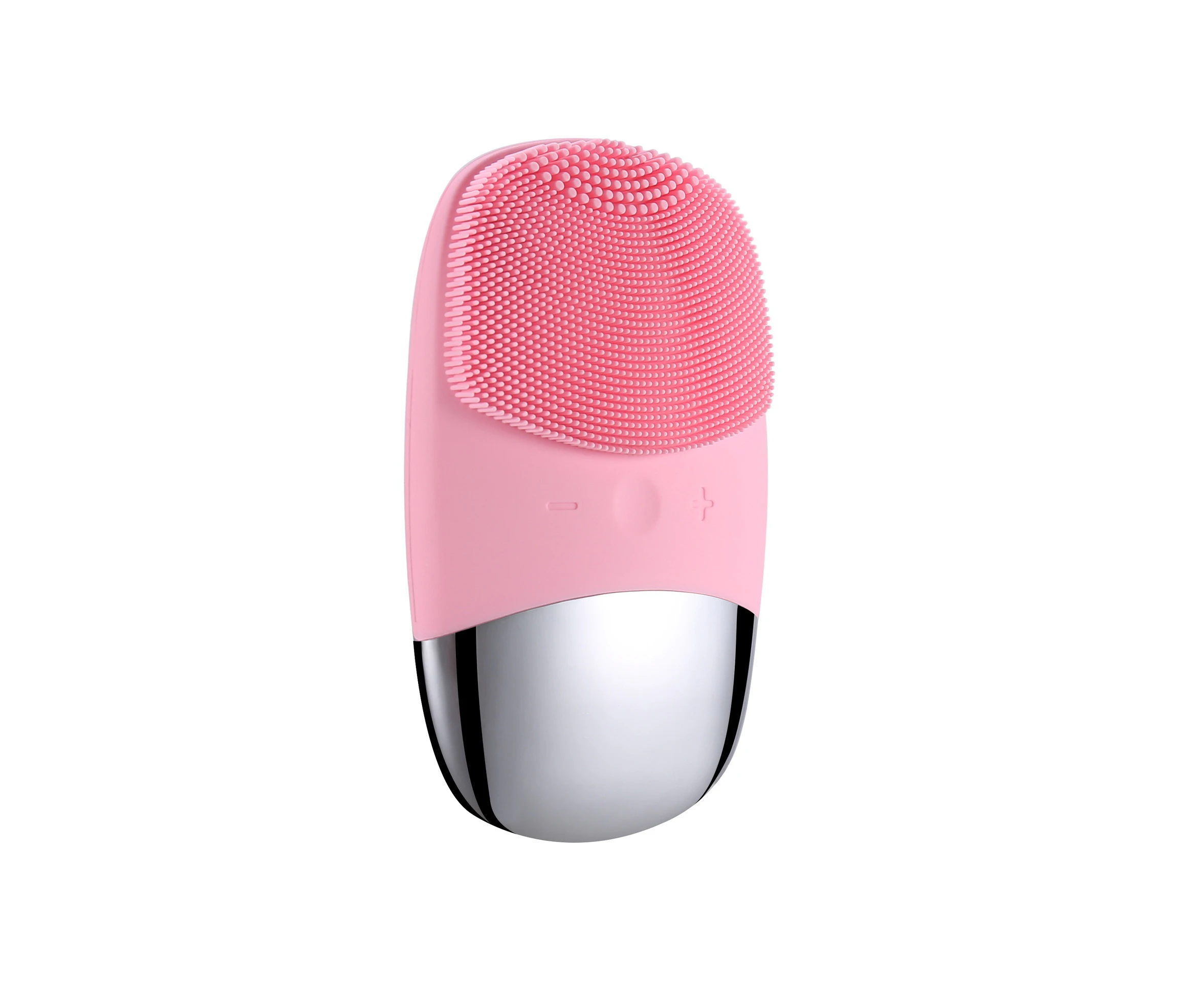 Silicone Face Scrubber, IPX7 Waterproof Sonic Brush, USB Rechargeable, Pink