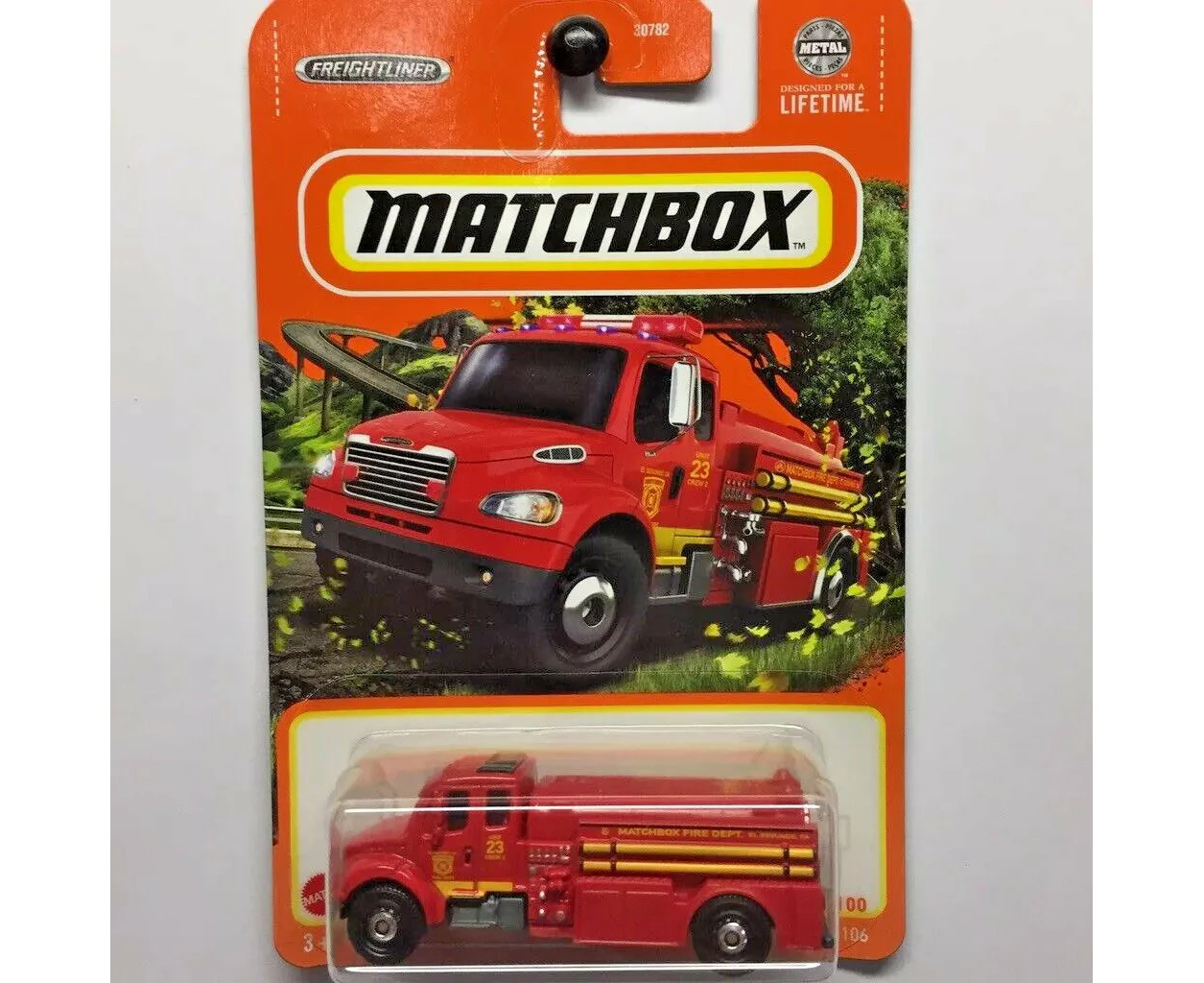 Matchbox Car Collection 2024 Mix 7G Long Card - Freightliner M2 106 Red Fire Department