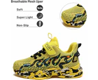 Kids Sneakers Lightweight Mesh Breathable Comfortable Running Tennis Athletic Boys Girls Shoes-Yellow