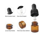 50Pcs Amber Glass Dropper Bottle Essential Oils Perfumes Bottle with Funnel