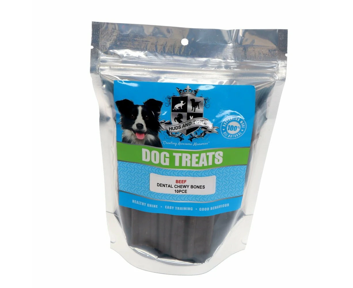 Huds & Toke Semi Moist Dental Chew Bone Beef Pet Dog Treats 10 Pack