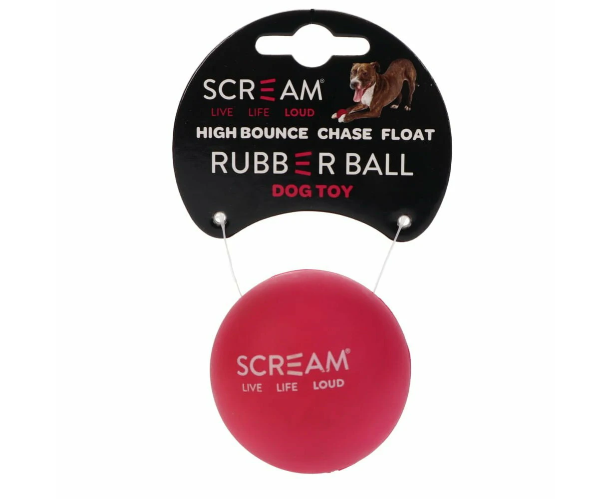 Scream Rubber Ball Outdoor Interactive Play Dog Toy Loud Pink 5cm