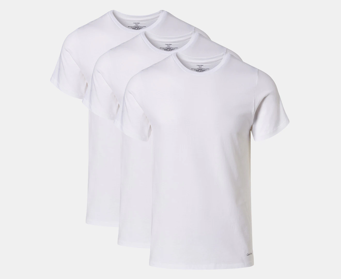 Calvin Klein Men's Cotton Crew Neck Tee / T-Shirt / Tshirt 3-Pack - White