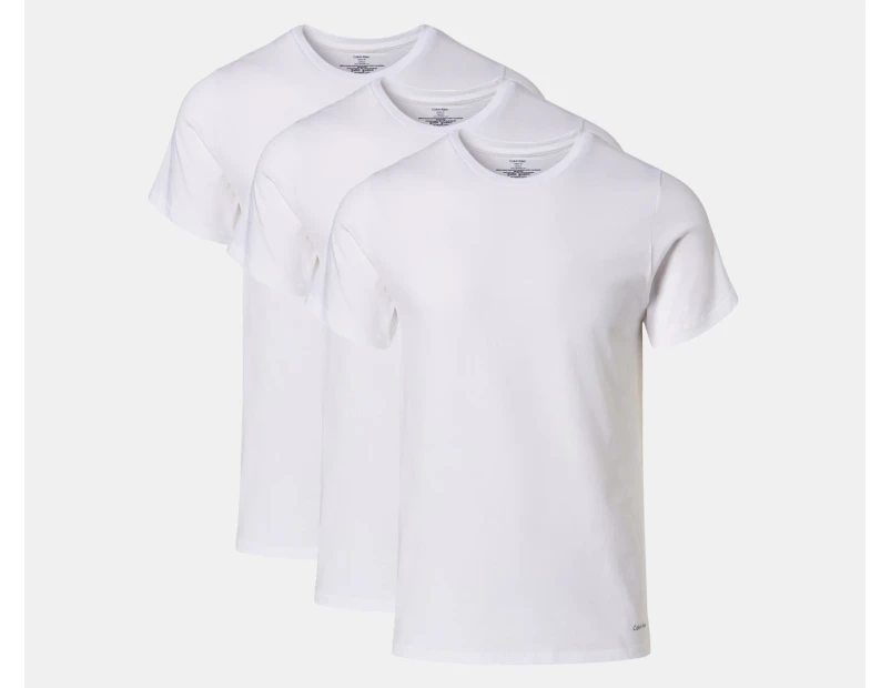 Calvin Klein Men's Cotton Crew Neck Tee / T-Shirt / Tshirt 3-Pack - White