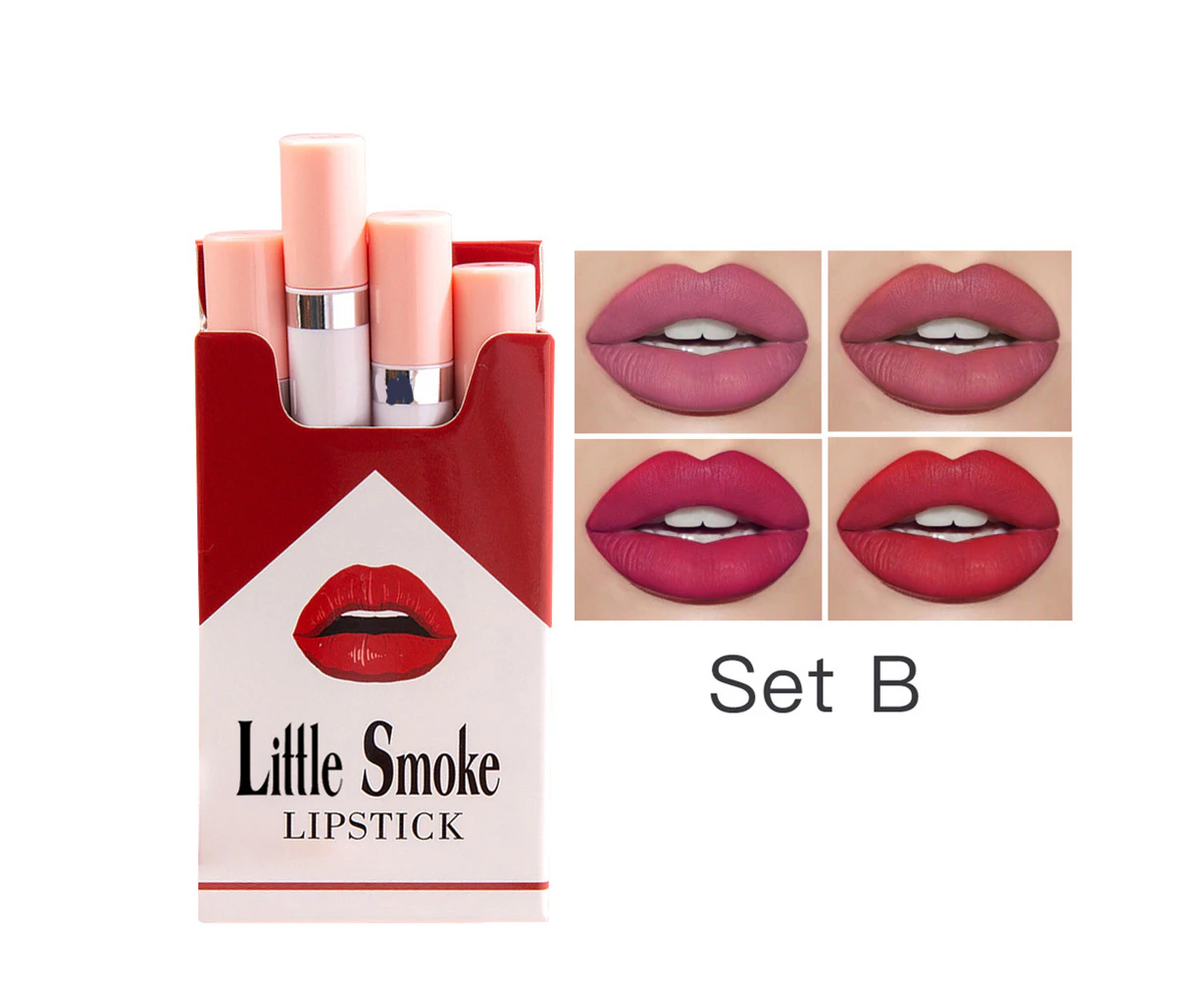 Lipstick  Matte  Lipstick Set 4 Colors Matte Long Lasting Waterproof Makeup Lipstick