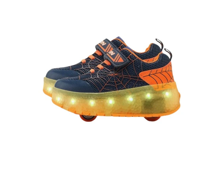 JOSHBERG-808 Kids Roller Shoes Boy Girl Sneakers with Wheels Become Sport Sneaker with Led for Christmas Birthday Children Show Gift