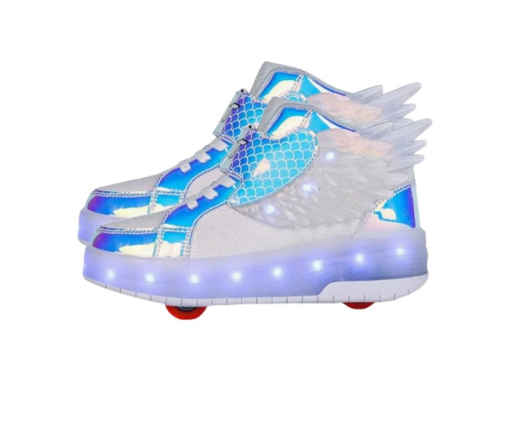 JOSHBERG-618 Kids Roller Shoes Boy Girl Sneakers with Wheels Become Sport Sneaker with Led for Christmas Birthday Children Show Gift