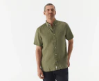 Tommy Hilfiger Men's Premium Linen Short Sleeve Shirt - Rocky Mountain