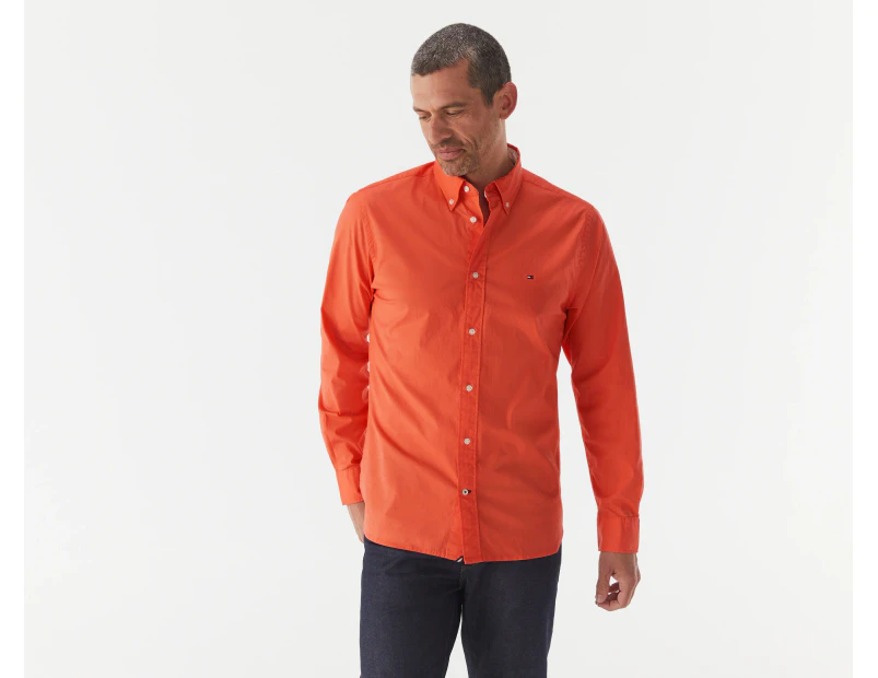 Tommy Hilfiger Men's Classic Flex Poplin Shirt - Lush Coral