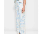 Linen Blend Flat Front Wide Leg Pants - Preview