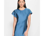 Extended Sleeve Satin Midi Dress - Preview