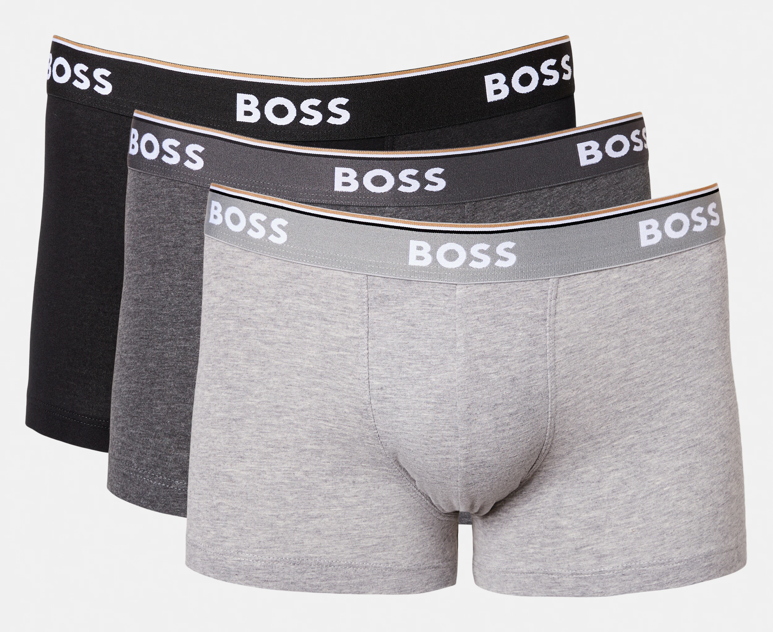 Hugo Boss Men's Power Boxers / Trunks 3-Pack - Black/Heather Grey/Dark Grey