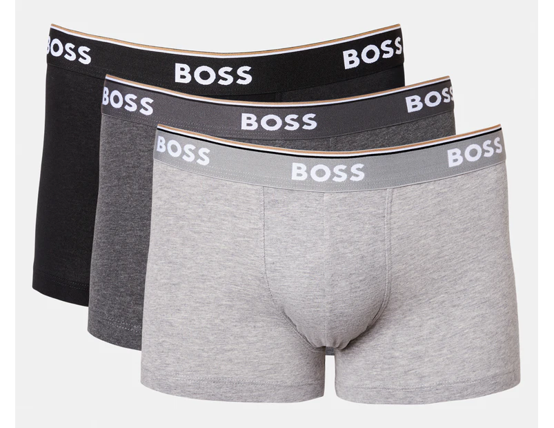 Hugo Boss Men's Power Boxers / Trunks 3-Pack - Black/Heather Grey/Dark Grey