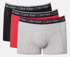 Calvin Klein Men's Cotton Stretch Trunks 3-Pack - Empower Red/Grey Heather/Black