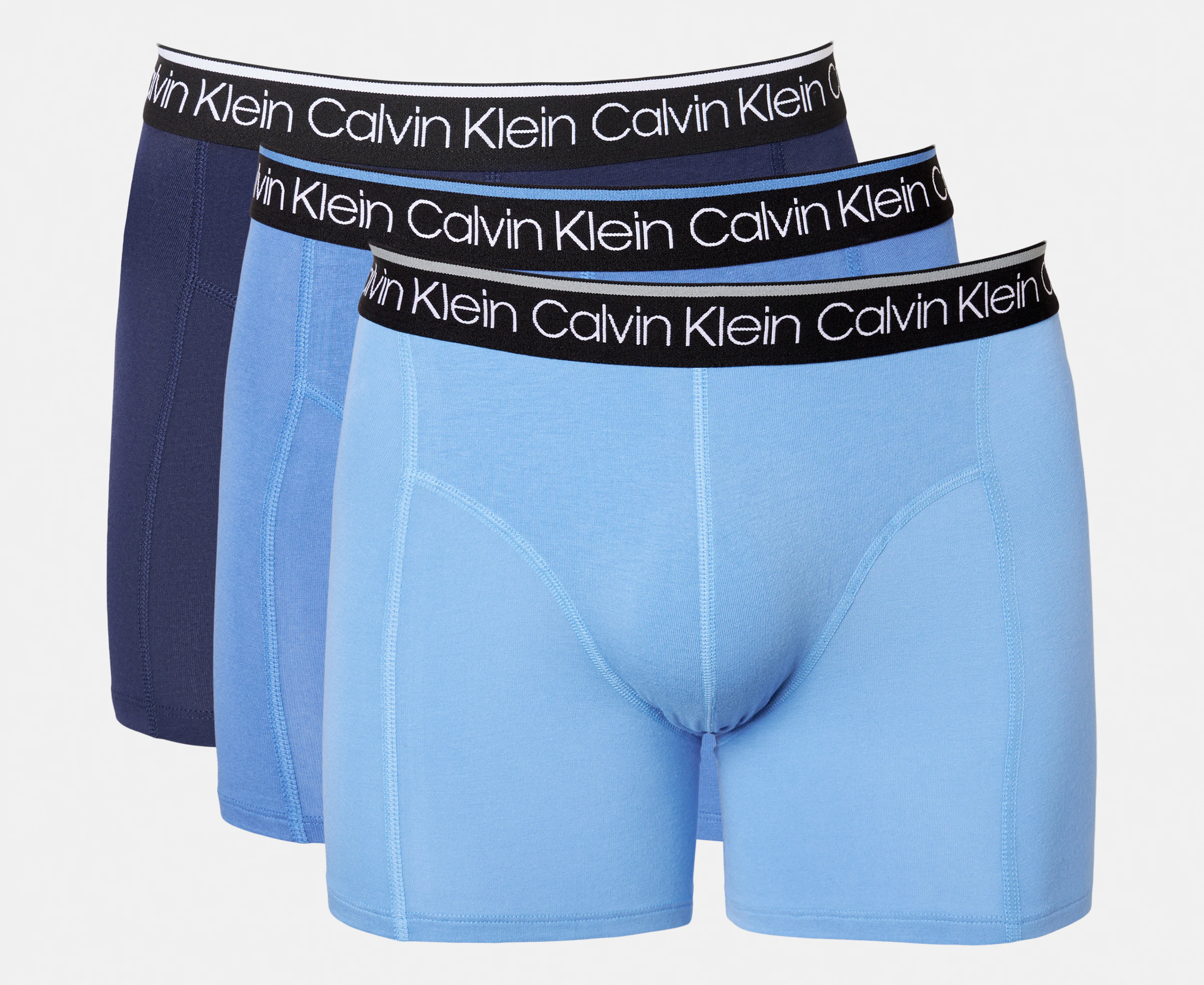 Calvin Klein Men's Cotton Stretch Boxer Briefs 3-Pack - Navy/Blue/Light Blue