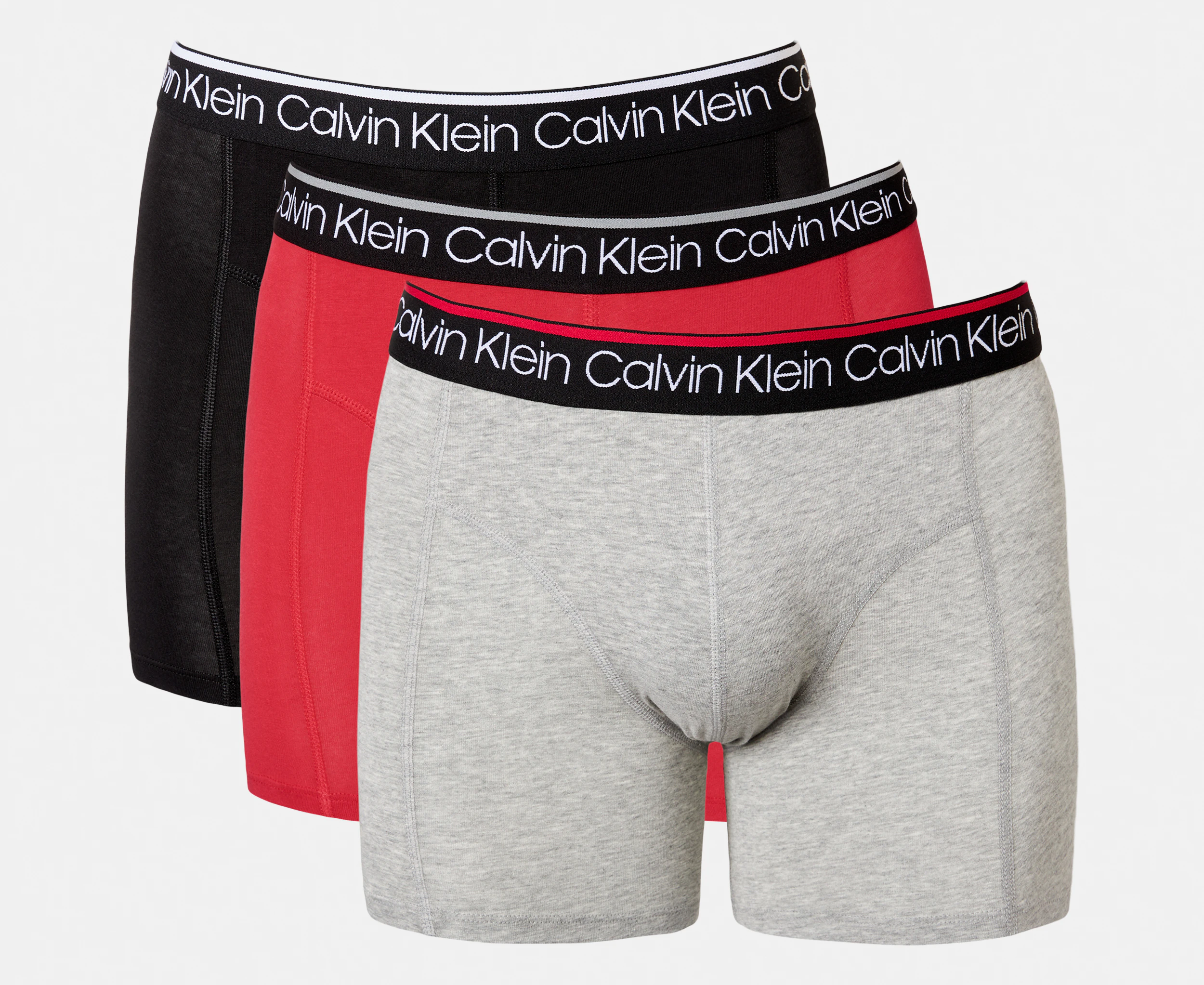 Calvin Klein Men's Cotton Stretch Boxer Briefs 3-Pack - Empower Red/Grey Heather/Black