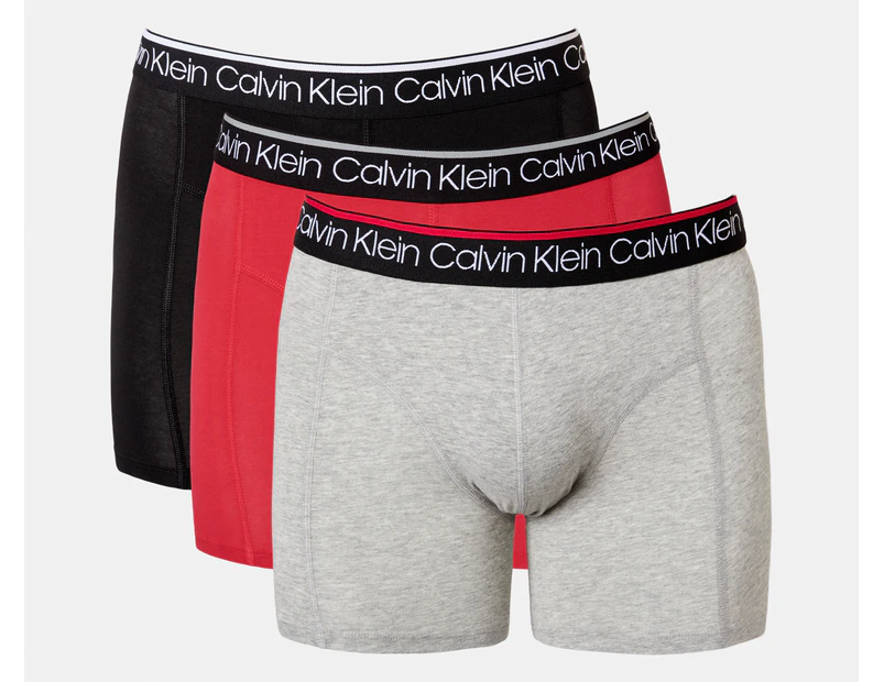 Calvin Klein Men's Cotton Stretch Boxer Briefs 3-Pack - Empower Red/Grey Heather/Black