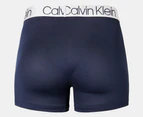 Calvin Klein Men's Chromatic Microfibre Trunks 3-Pack - Green/Navy/Stripe