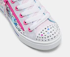 Skechers Girls' Twinkle Toes: Twinkle Sparks Flying Hearts Sneakers - White/Multi